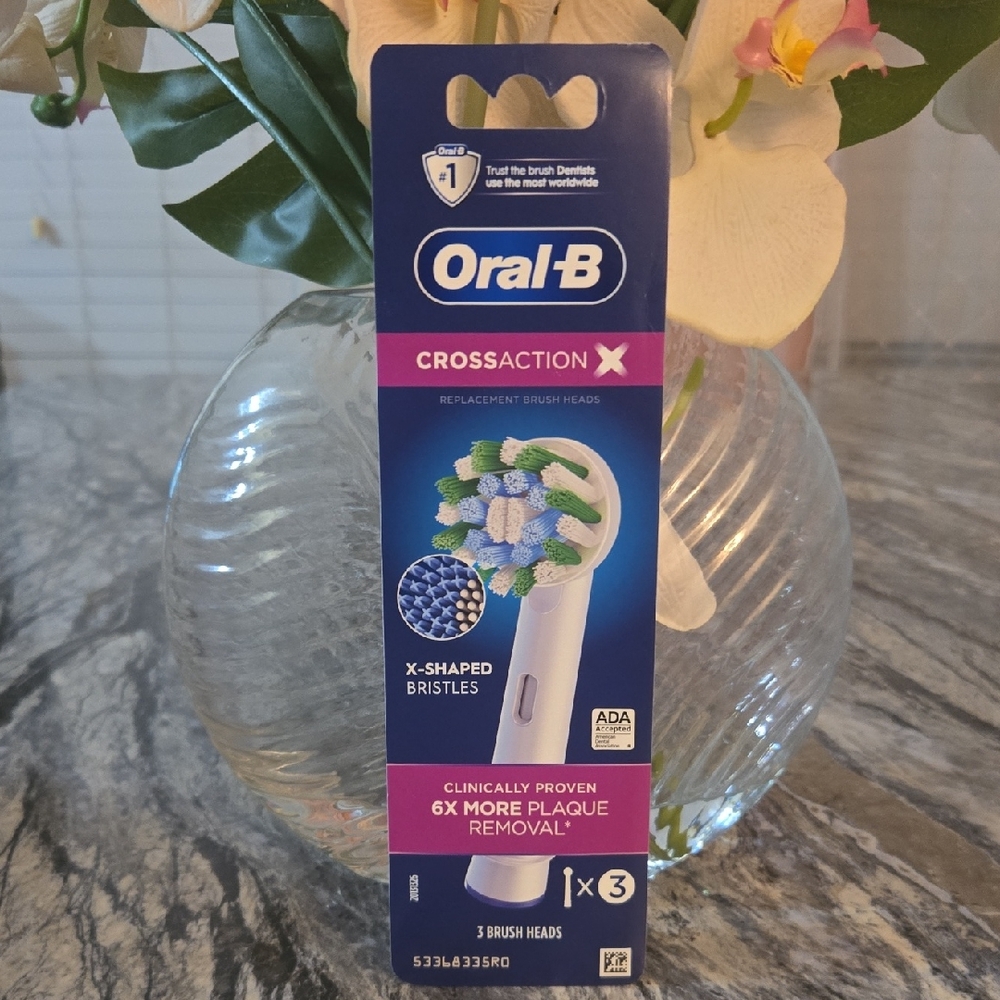 CrossAction Replacement Brush Heads - White/Blue